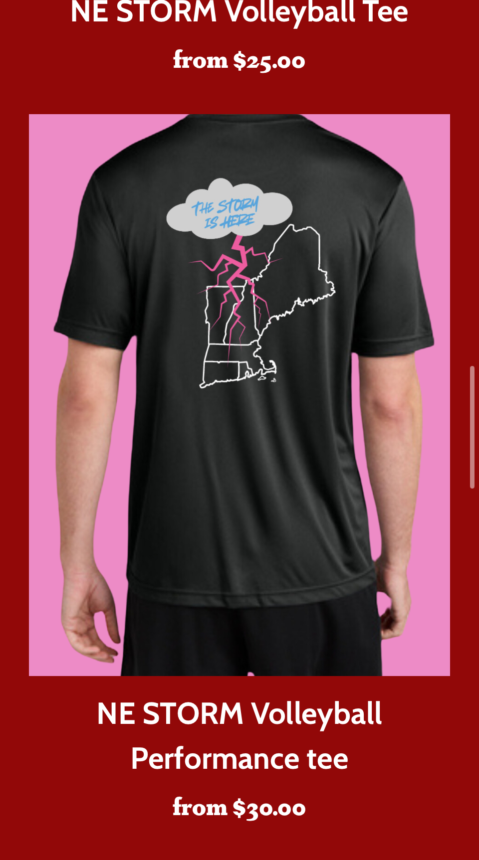 NE Storm Volleyball Performance Tee